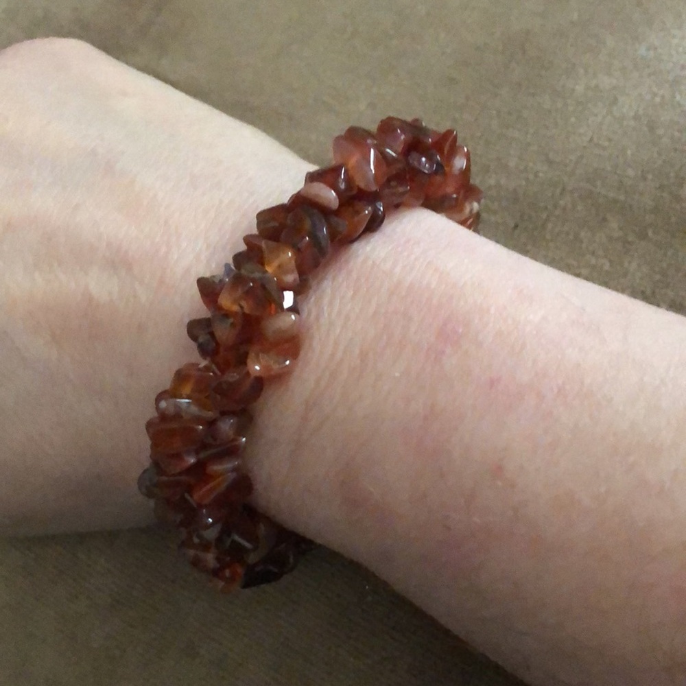 4-sale Carnelian Stone Chip Stretch Bracelet- 604 $15 or $12 w/offer
